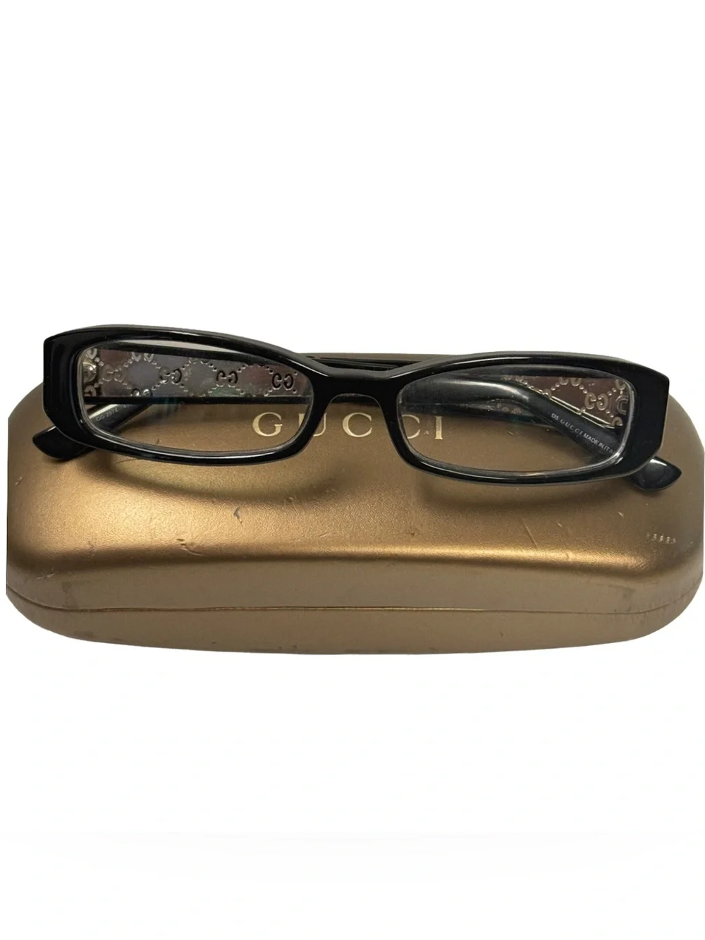 Gucci Black Silver Monogram Vintage Glasses